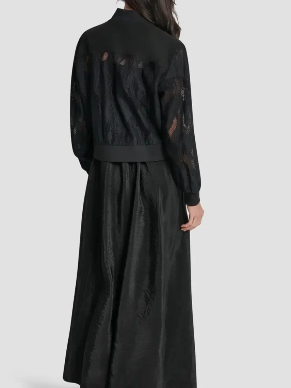 DKNY Abstract Mesh Lace Full Zip Jacket
